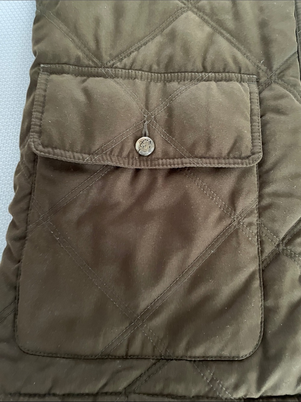 Ralph Lauren Women's Green Equestrian Quilted Coat w/Suede Collar Size Large - Picture 10 of 13